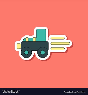 Paper sticker on stylish background kids toy vector image