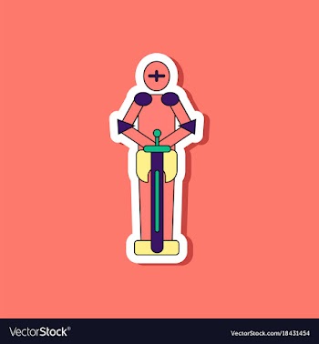 Paper sticker on stylish background kids toy vector image