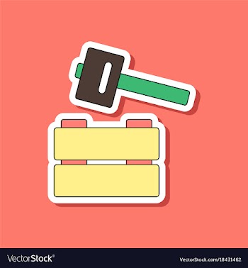 Paper sticker on stylish background kids toy vector image