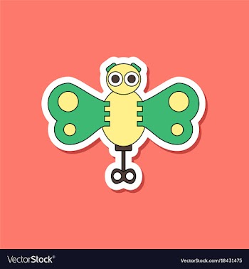 Paper sticker on stylish background kids toy vector image
