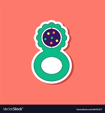 Paper sticker on stylish background kids toy vector image