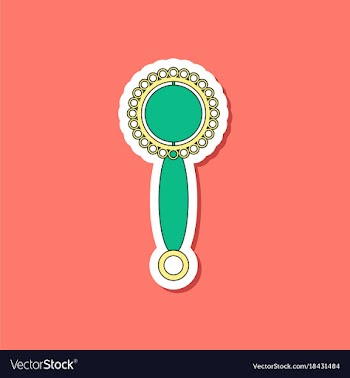 Paper sticker on stylish background kids toy vector image
