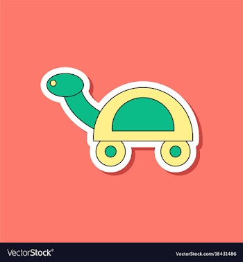 Paper sticker on stylish background kids toy vector image