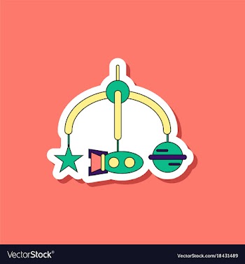 Paper sticker on stylish background kids toy vector image