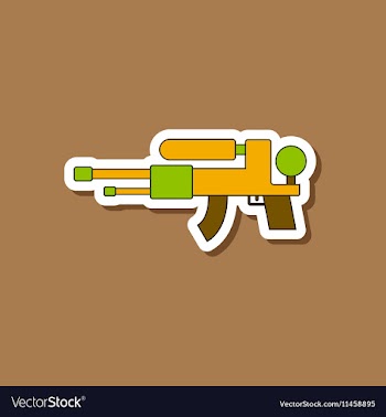 Paper sticker on stylish background Kids toy water vector image