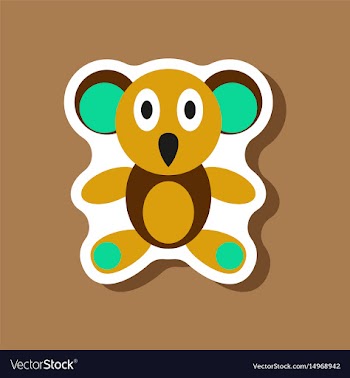 Paper sticker on stylish background koala toy vector image