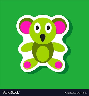 Paper sticker on stylish background koala toy vector image