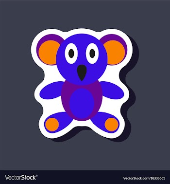 Paper sticker on stylish background koala toy vector image
