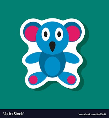 Paper sticker on stylish background koala toy vector image