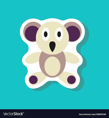 Paper sticker on stylish background koala toy vector image