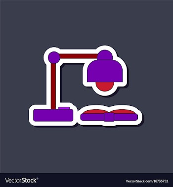 Paper sticker on stylish background lamp open book vector image