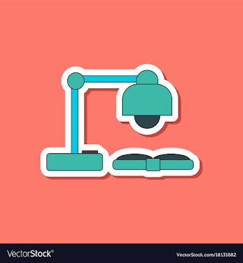 Paper sticker on stylish background lamp open book vector image