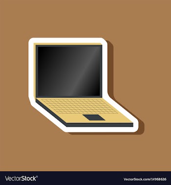 Paper sticker on stylish background laptop vector image