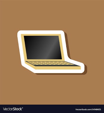 Paper sticker on stylish background laptop vector image