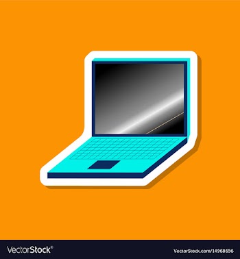 Paper sticker on stylish background laptop vector image