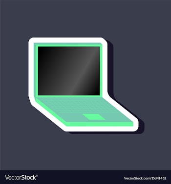 Paper sticker on stylish background laptop vector image