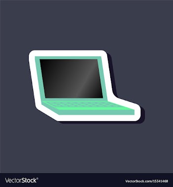 Paper sticker on stylish background laptop vector image