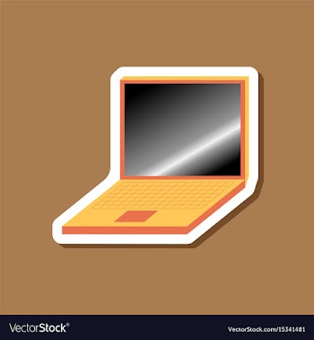 Paper sticker on stylish background laptop vector image