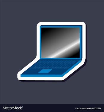 Paper sticker on stylish background laptop vector image