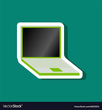 Paper sticker on stylish background laptop vector image