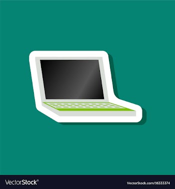 Paper sticker on stylish background laptop vector image
