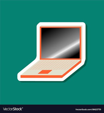 Paper sticker on stylish background laptop vector image