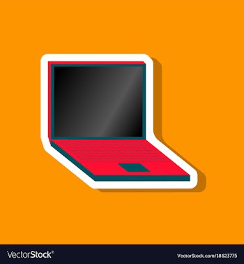 Paper sticker on stylish background laptop vector image