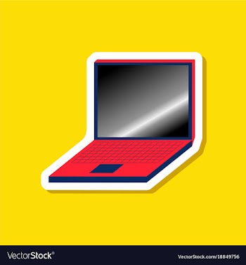 Paper sticker on stylish background laptop vector image
