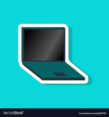 Paper sticker on stylish background laptop vector image