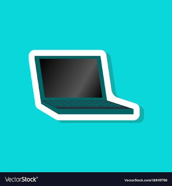 Paper sticker on stylish background laptop vector image