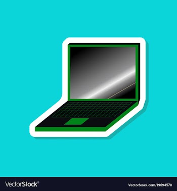 Paper sticker on stylish background laptop vector image