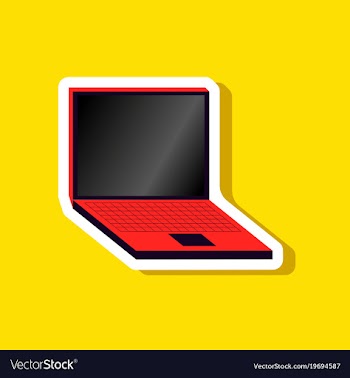 Paper sticker on stylish background laptop vector image