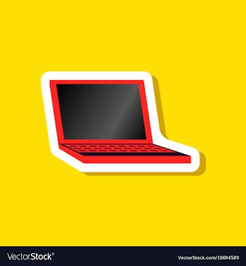 Paper sticker on stylish background laptop vector image