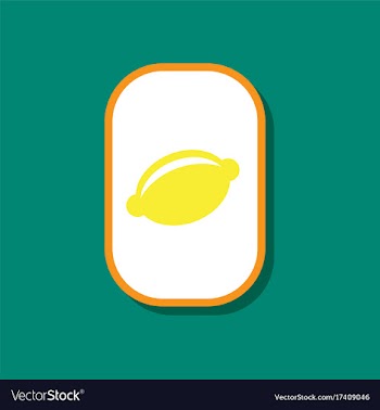 Paper sticker on stylish background lemon vector image