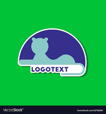 Paper sticker on stylish background lion logo vector image