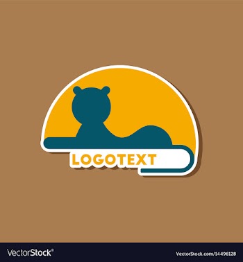 Paper sticker on stylish background lion logo vector image