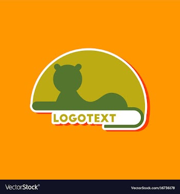 Paper sticker on stylish background lion logo vector image