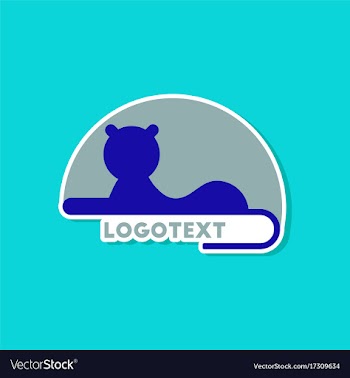 Paper sticker on stylish background lion logo vector image