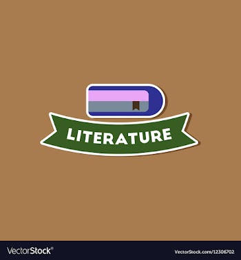 Paper sticker on stylish background Literature vector image