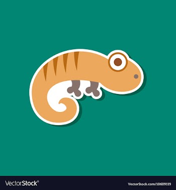 Paper sticker on stylish background lizard reptile vector image