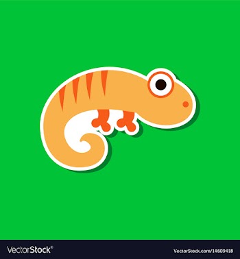 Paper sticker on stylish background lizard reptile vector image