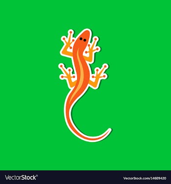 Paper sticker on stylish background lizard reptile vector image