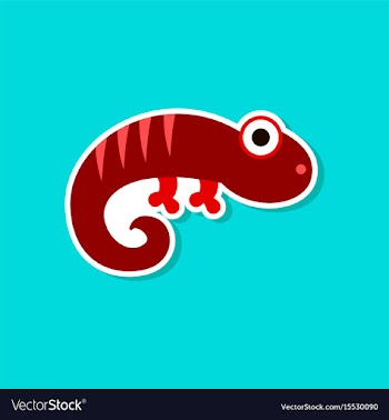 Paper sticker on stylish background lizard reptile vector image
