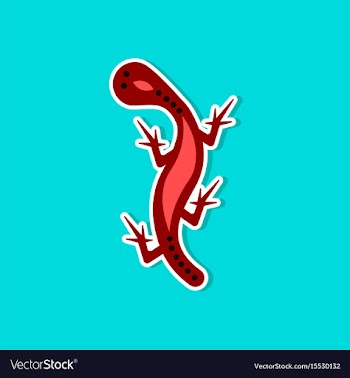 Paper sticker on stylish background lizard reptile vector image