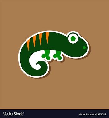 Paper sticker on stylish background lizard reptile vector image