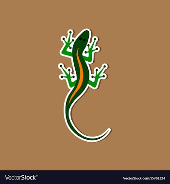 Paper sticker on stylish background lizard reptile vector image
