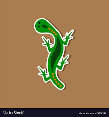 Paper sticker on stylish background lizard reptile vector image