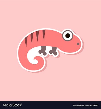 Paper sticker on stylish background lizard reptile vector image
