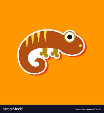 Paper sticker on stylish background lizard reptile vector image