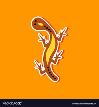 Paper sticker on stylish background lizard reptile vector image